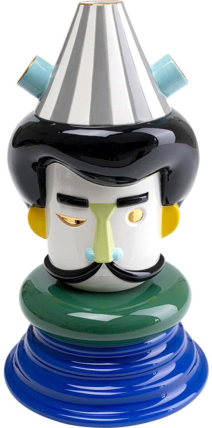 Man Face Vase — Handmade Ceramic Decoration