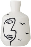 Line Art Face Vase — Handmade Ceramic Decoration