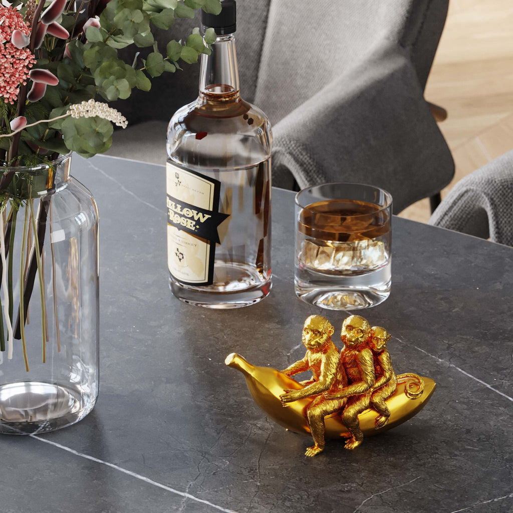 Monkeys on a Banana — Handmade Decorative Figurine