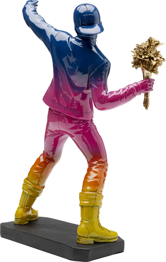 Flower Thrower Street-Art — Handmade Decorative Figurine